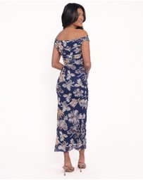 Petal & Pup - Maisy Off Shoulder Maxi Dress - Blue Floral