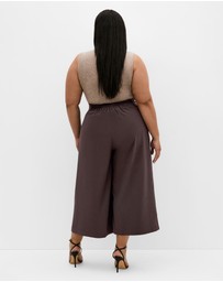 City Chic - Plus size Abbie Crop Pant - chocolate