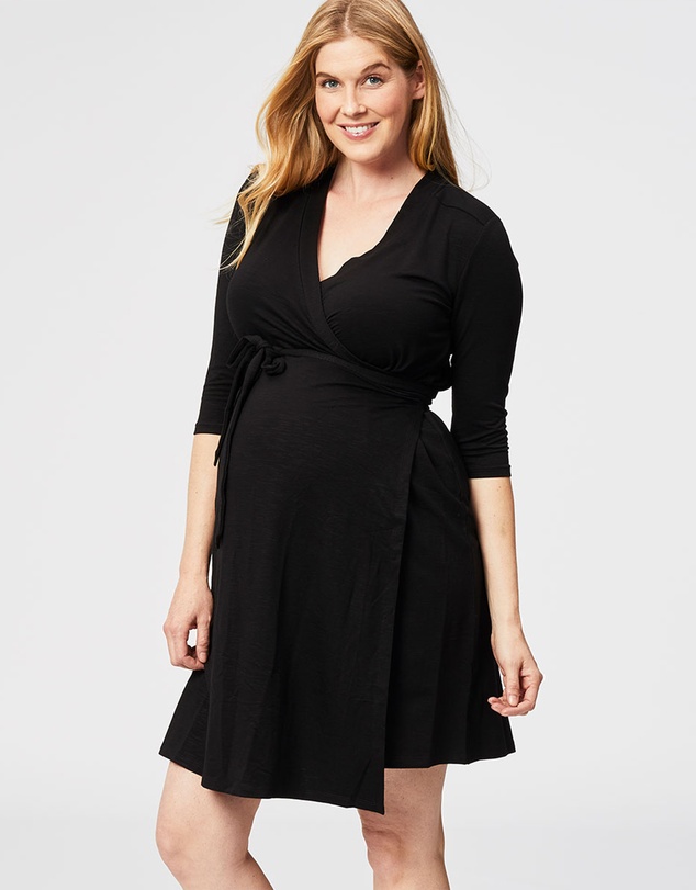 Cake Maternity - Custard Nursing Wrap Dress