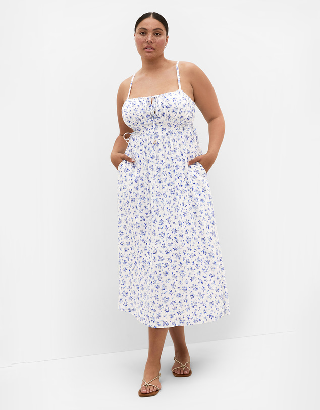 City Chic - Plus size Anna Petal Print Maxi Dress - ivory