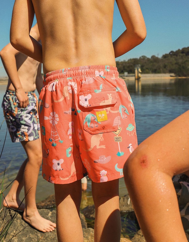 Skwosh - Outback Jack Boys Eco Swim Shorts in Rust