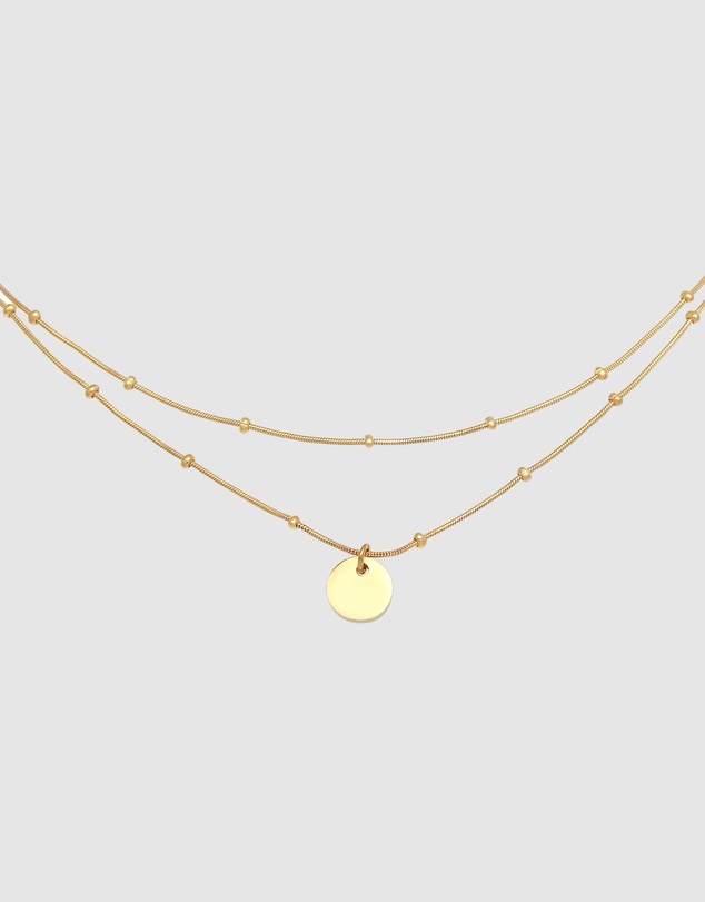 Elli Jewelry - Circle Choker Necklace in Gold-Plated 925 Silver