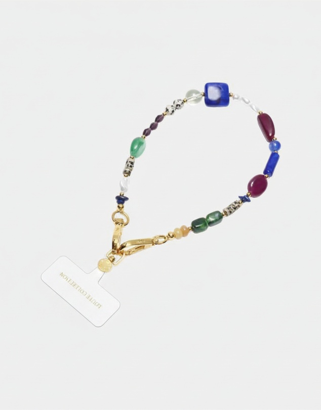 LOUVE COLLECTION - Universal Phone Strap Connector (White) + Isla Sol Wristlet