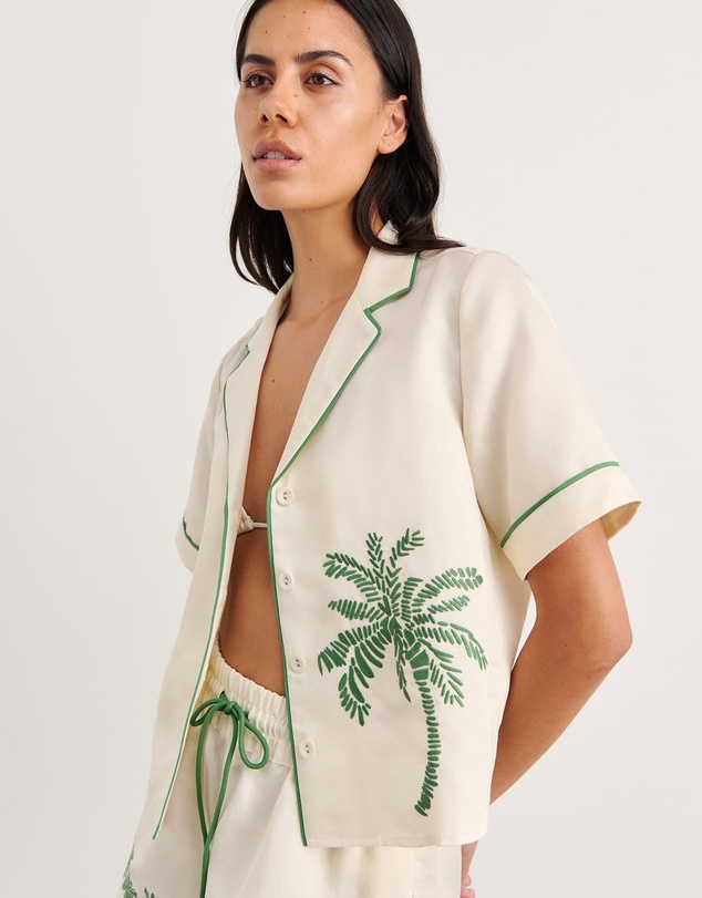 Jag - Palm Embroidered Shirt