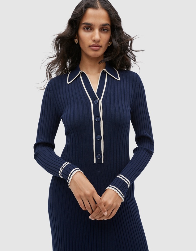 Seed Heritage - Polo Tipping Knit Midi Dress