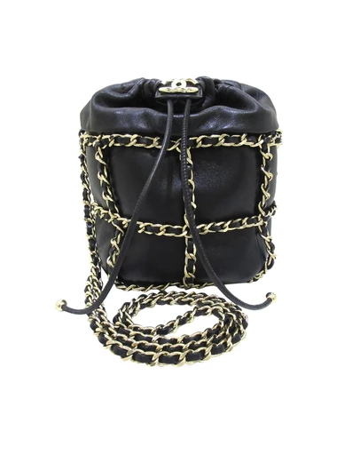 Pre-Loved by Azura Reborn - Pre-Loved Chanel CC Chain Lambskin Leather Bucket Bag