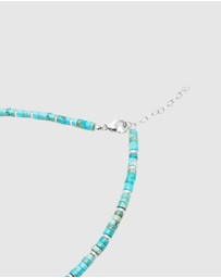 Nialaya Jewellery - Heishi Turquoise Choker with Silver