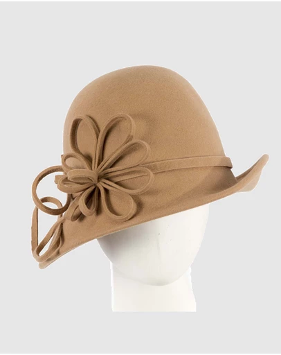 Max Alexander - Winter Felt Mocca Cloche Hat