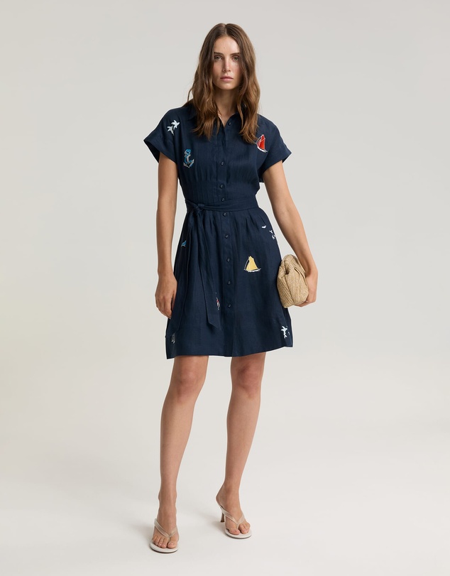Sportscraft - Ariana Embroidered Linen Dress