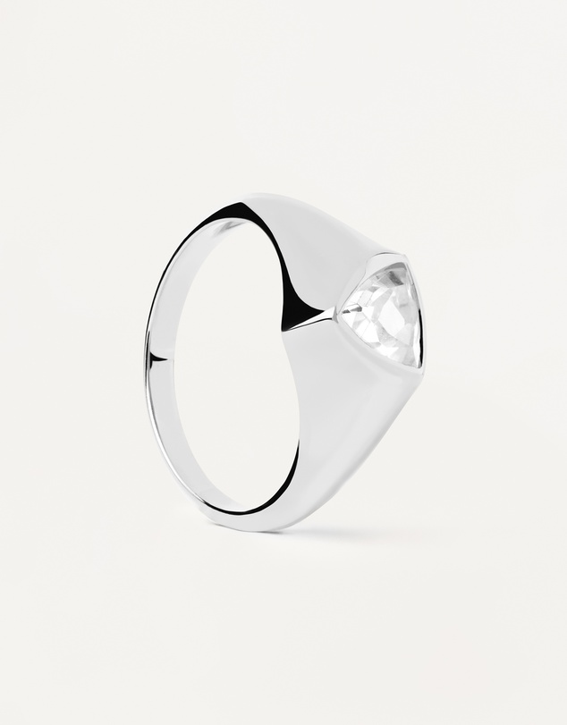 PDPAOLA - Triangle Shimmer Stamp Silver Ring