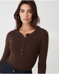 Forcast - Henley Button Up Knit