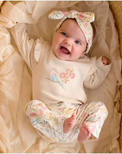 Purebaby - Australiana 3 Piece Gift Pack w Headband