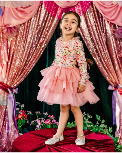 Fleur Harris - 'Toadstool' Rosy Tutu Dress in Apricot