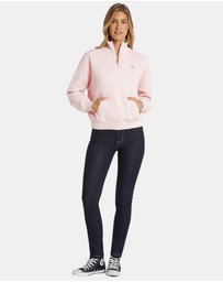 GUESS Jeans - GUESS JEANS Half-Zip OS Mini Triangle Sweatshirt