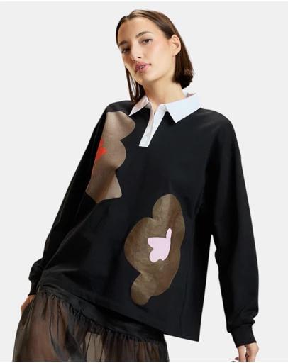 Cynthia Rowley - Printed Cotton Rugby Shirt