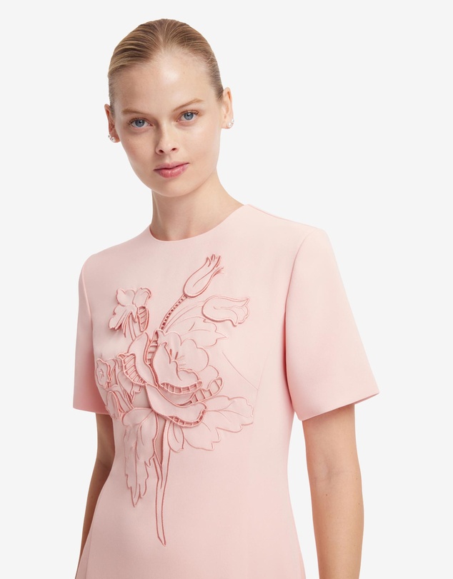 LEO LIN - Caroline Applique Short Sleeve Midi Dress