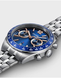 Cluse - Aravis Dual Timer Steel, Blue, Silver Colour