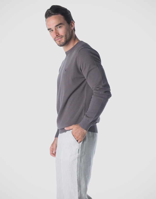 Coast Clothing - Crew Neck Cotton Jumper - Charcoal