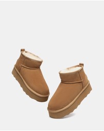 EVERAU - Australian Shepherd Ugg Thick Bottom Ronnie Cow Suede Upper UGG Boots