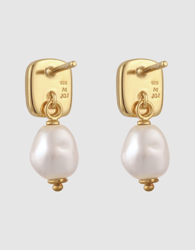 Elli Jewelry - Earrings Stud Pearl Drop 925 Sterling Silver Gold-Plated