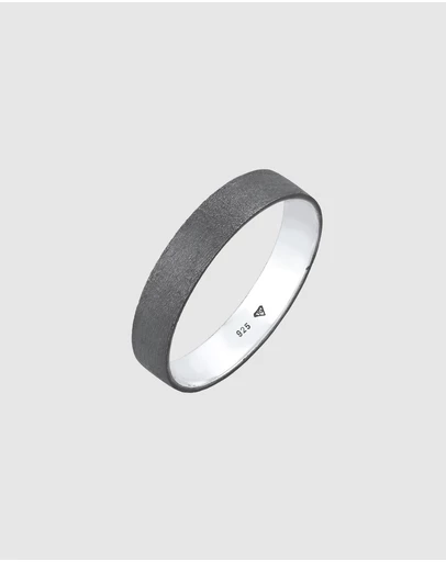 Kuzzoi - ICONIC EXCLUSIVE - Classic Band Ring in Oxidised 925 Sterling Silver