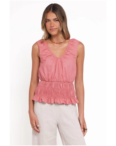 Petal & Pup - Lucilla Shirred Waist Top - Petal Pink