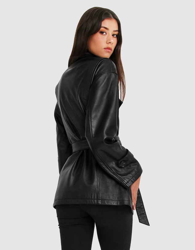 Belle & Bloom - BFF Belted Leather Jacket
