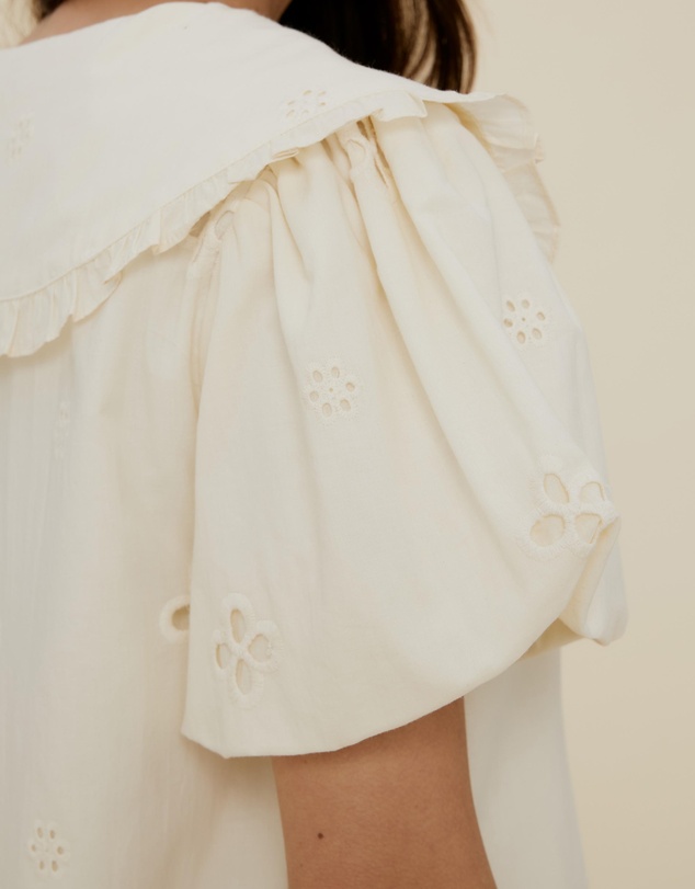 The Fated - Esther Tie Front Broderie Mini Dress