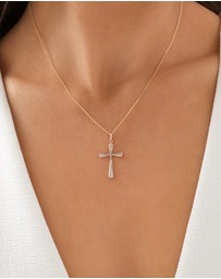 Michael Hill - Cross Pendant in 10kt Yellow & White Gold