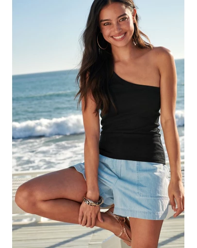 NEXT - One Shoulder Rib Vest Top