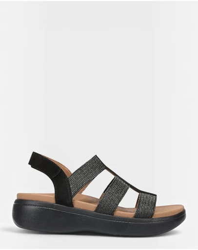 Vionic - Sabrina Flatform Sandal - Black Suede