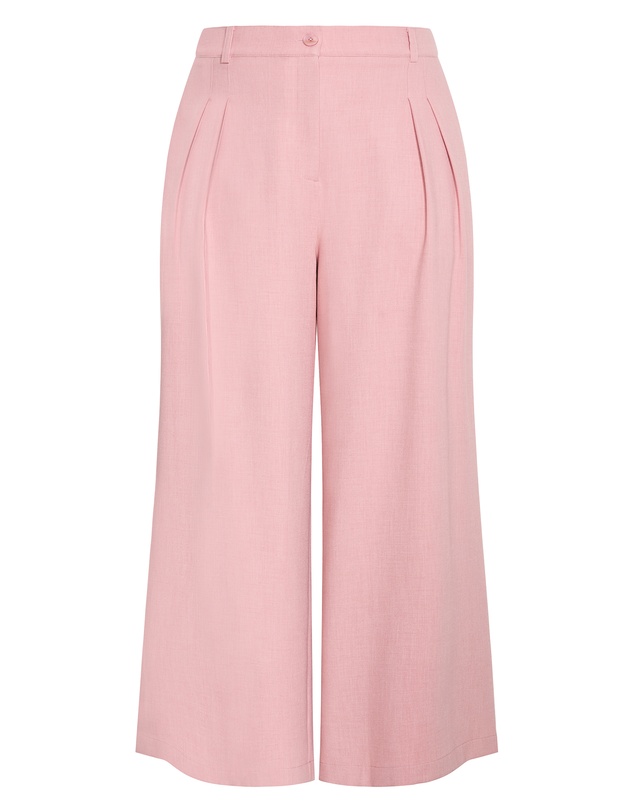 City Chic - Plus size Imogen Lined Wide Leg Pant - baby pink