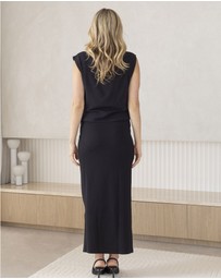 Angel Maternity - Athena Maternity Pencil Maxi Skirt In Black