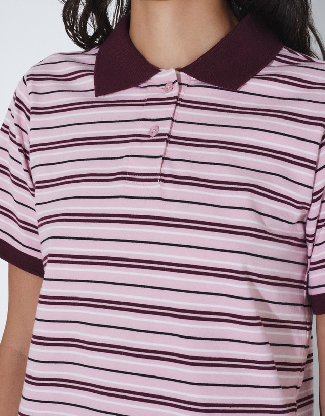 Dr Denim - Jade Polo Pink Stripe