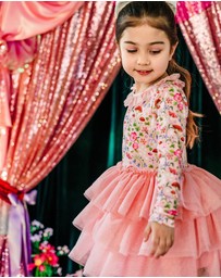 Fleur Harris - 'Toadstool' Rosy Tutu Dress in Apricot