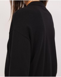 Calli - Melton Buttondown Knit Cardigan