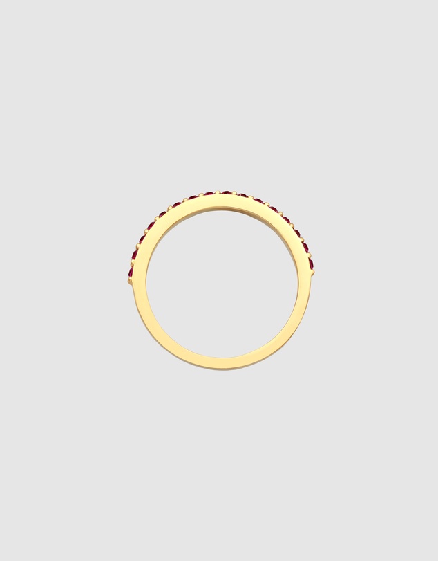 Elli Jewelry - Pink Crystal Band Ring in Gold-Plated 925 Silver