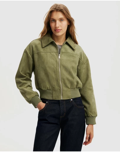 Cotton On - Sophia Faux Suede Bomber Jacket