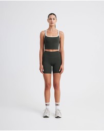 Upstate - Air Sculpt Strappy Layered Tank - Urban Ivy
