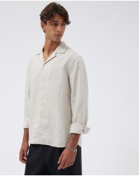 AERE - Linen LS Camp Collar Shirt