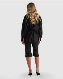 Decjuba - Pia Pleated Oversized Shirt