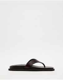 Atmos&Here - Azure Leather Thong Sandals