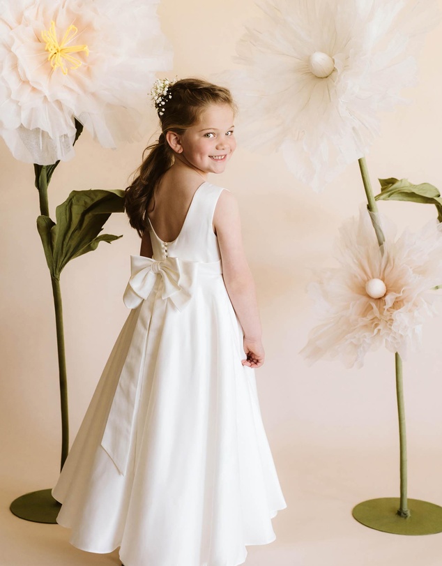 Bebe by Minihaha - Duchess Satin Full Length Dress With Low Back - Kids