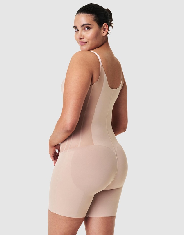 Spanx - TotalContour-Open-Bust Mid-Thigh Bodysuit
