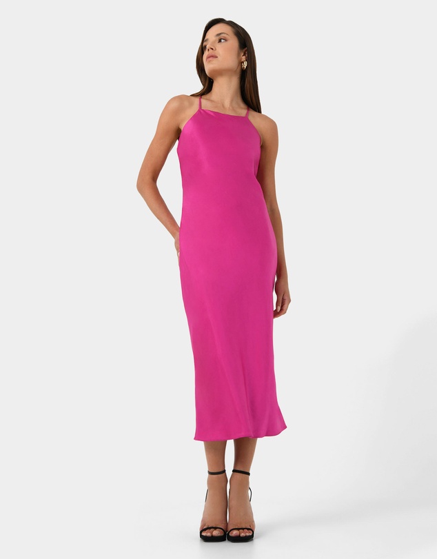 Forcast - Samaya Satin Midi Dress