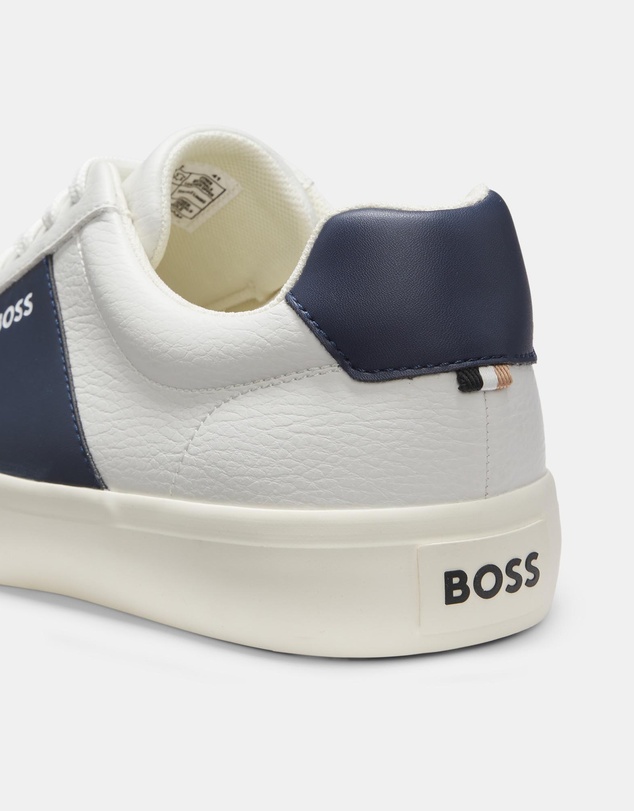 BOSS - Aiden Grained Faux Leather Trainers - Men's