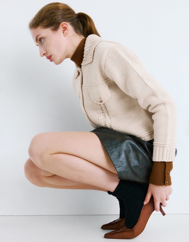 M.N.G - Cardigan Jacket With Shirt Collar