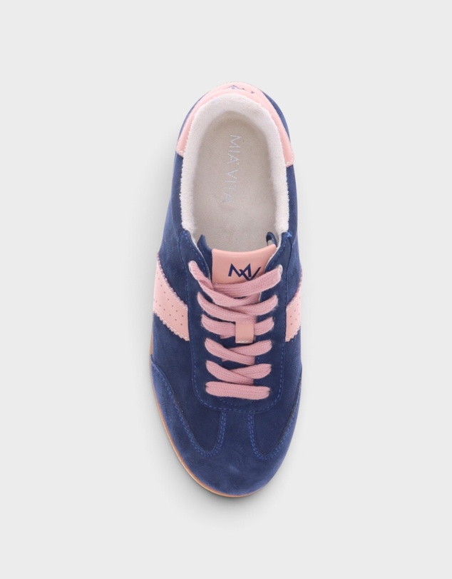 Mia Vita - Ramona II Lace-Up Casual Sneaker - Royal Blue/Blush