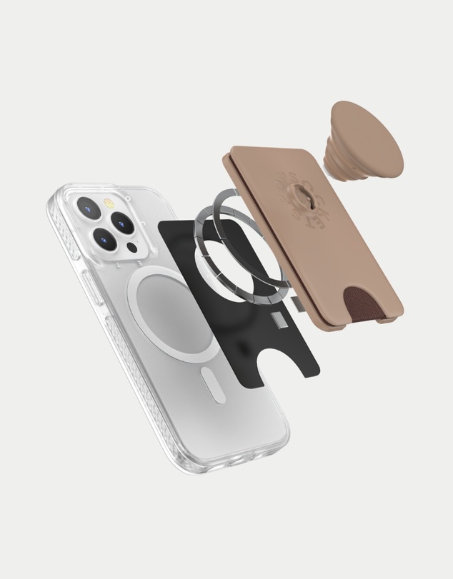 PopSockets - PopWallet+ MagSafe Phone Grip Wallet Card Holder + Magnetic Adapter Ring