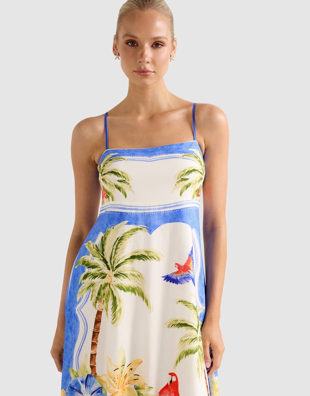 Forever New - Bianca Printed Linen Midi Dress